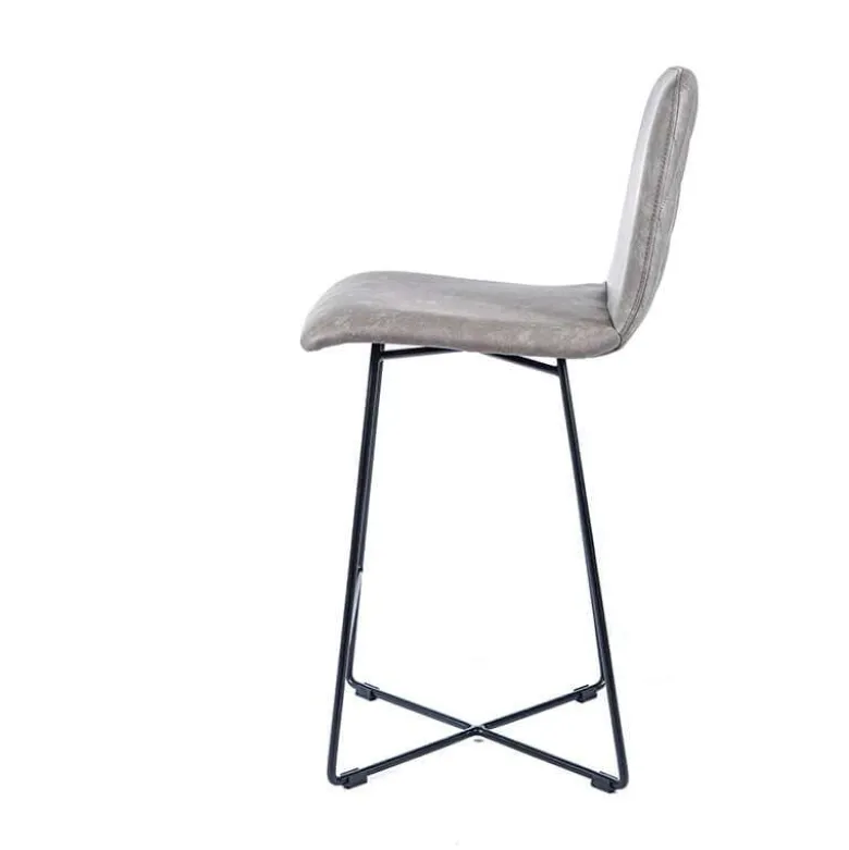 BarPandora diamant Tabouret snack design rembourré avec pieds filaires en métal noir