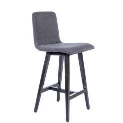 BarPlaza Tabouret snack style scandinave en tissu et pieds bois