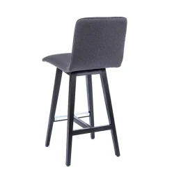 BarPlaza Tabouret snack style scandinave en tissu et pieds bois