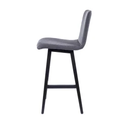 BarPlaza Tabouret snack style scandinave en tissu et pieds bois