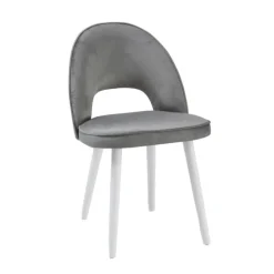 Bistrot Chaise cosy avec dossier ajouré en tissu et pieds bois