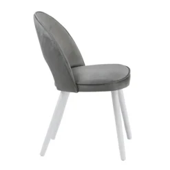 Bistrot Chaise cosy avec dossier ajouré en tissu et pieds bois