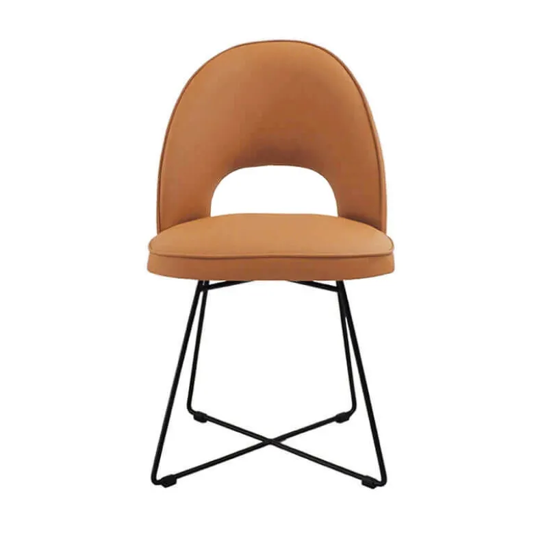 Bistrot Chaise cosy en tissu dossier ajouré avec pieds design