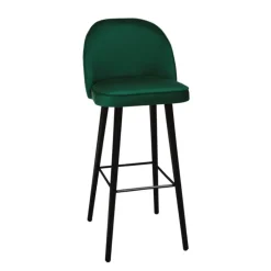 Bistrot Tabouret de bar en tissu avec pieds en bois