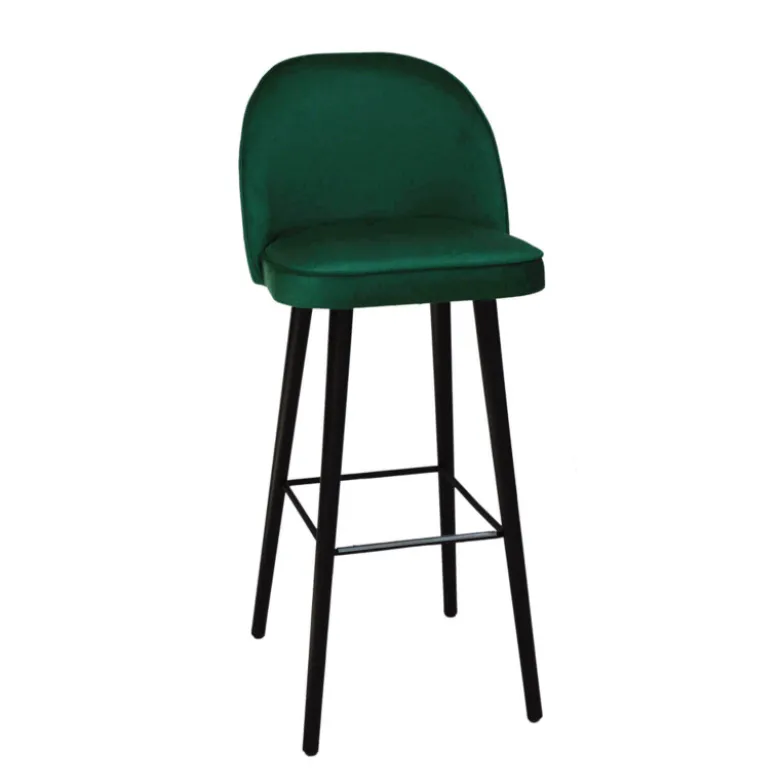 Bistrot Tabouret de bar en tissu avec pieds en bois
