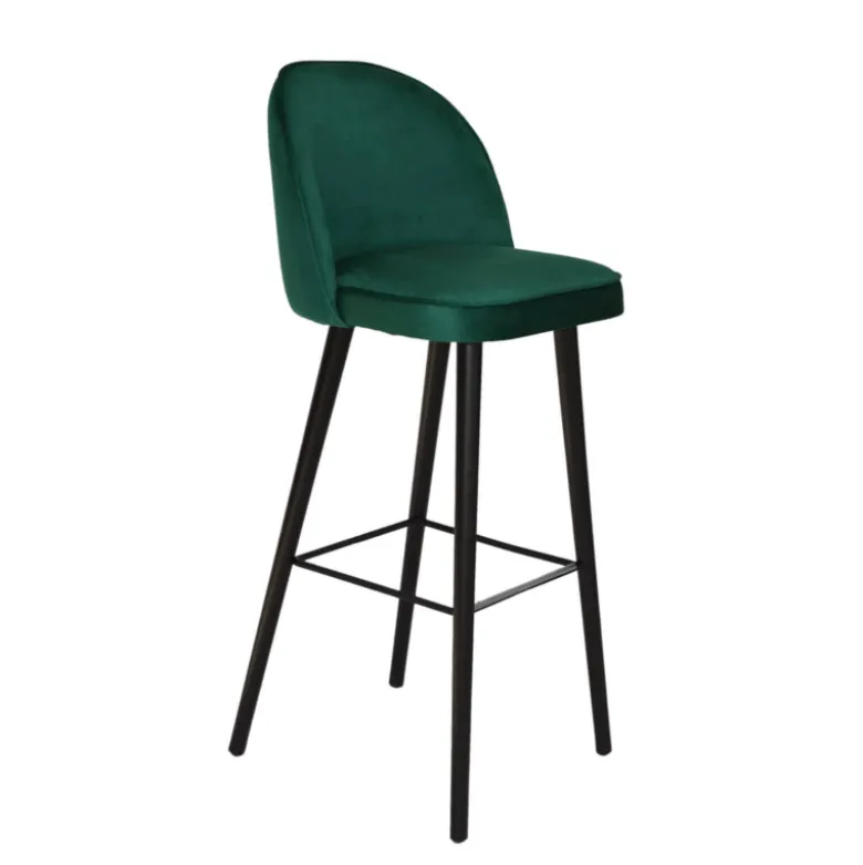 Bistrot Tabouret de bar en tissu avec pieds en bois