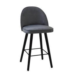 Bistrot Tabouret snack confortable en tissu avec pieds en bois