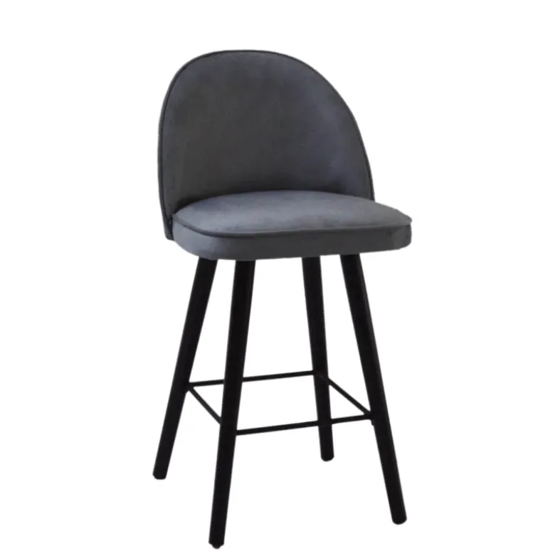 Bistrot Tabouret snack confortable en tissu avec pieds en bois