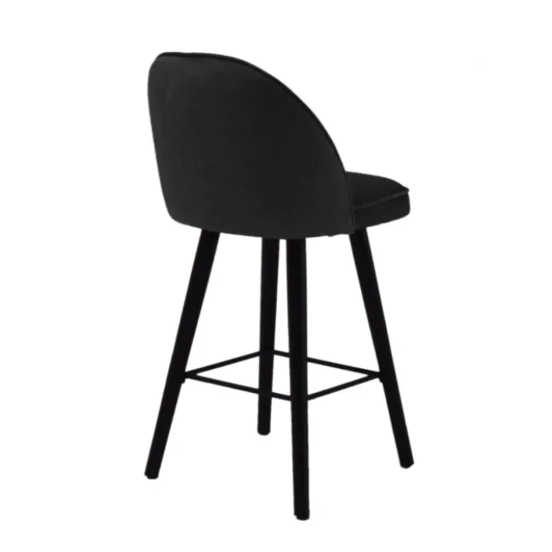 Bistrot Tabouret snack confortable en tissu avec pieds en bois