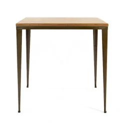 Bolonia AM412 Table industrielle carrée en métal et bois