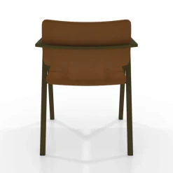 Bormio Chaise design en simili avec accoudoirs et pieds en métal