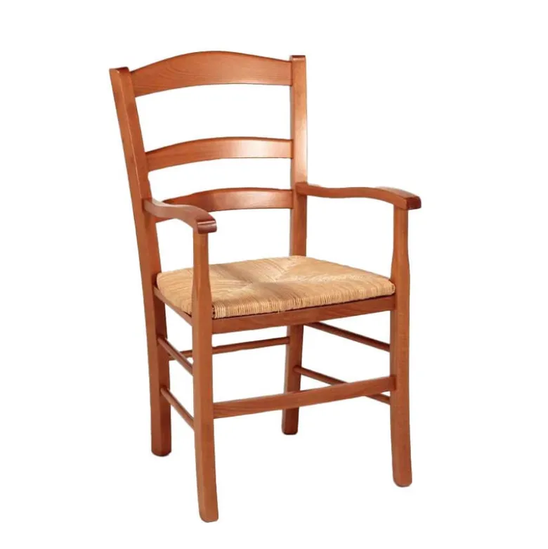 Brocéliande Fauteuil en bois rustique et paille