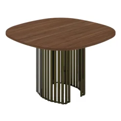 Canvas Table design carrée avec bords arrondis et pied central ajouré