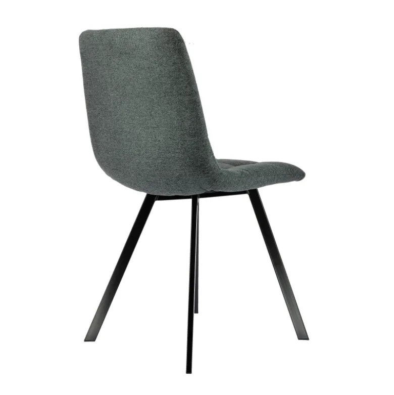 CarviChaise moderne matelassée en tissu avec pied en métal