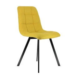 CarviChaise moderne matelassée en tissu avec pied en métal