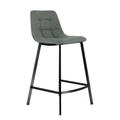CarviTabouret matelassé hauteur snack en tissu