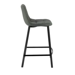 CarviTabouret matelassé hauteur snack en tissu