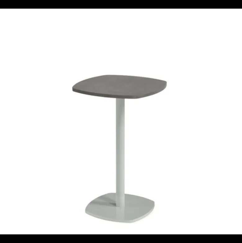Circa Petite table de cuisine carrée aux bords arrondis avec pied central