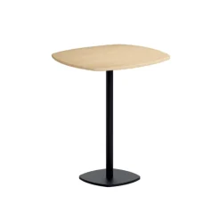 Circa Table snack de cuisine carrée aux bords arrondis avec pied central