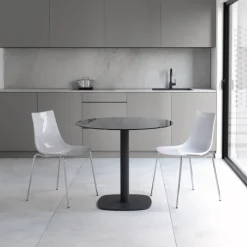 Circus Table de cuisine ronde en verre petit espace