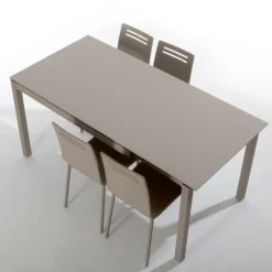 Céleste Table de cuisine petit espace en céramique avec allonge
