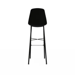 Cloe Tabouret de bar belge moderne avec coque en polypropylène et pieds en métal