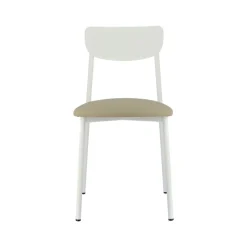 Colette Carrier® Chaise française en métal avec assise en simili rembourrée