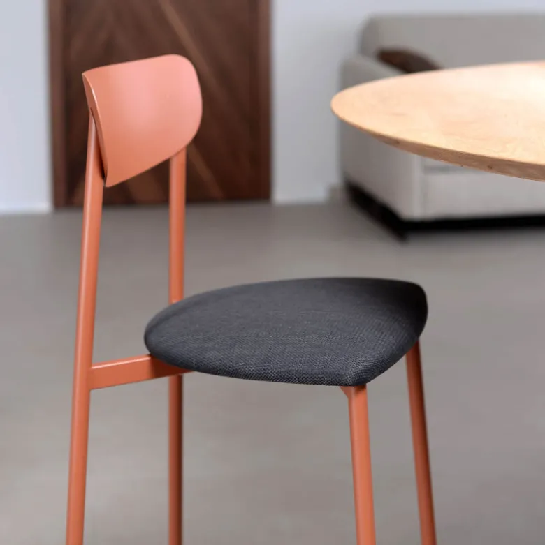 Colette Carrier® Tabouret snack français en métal avec assise en tissu
