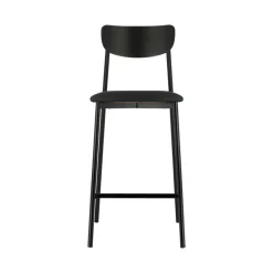 Colette Carrier® Tabouret snack français en métal avec assise en simili rembourrée