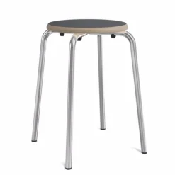 Collège Tabouret bas vintage en métal et bois