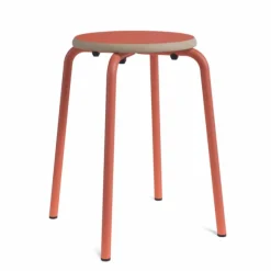 Collège Tabouret bas vintage en métal et bois