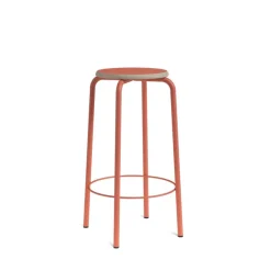 Collège Tabouret snack vintage sans dossier bois et métal