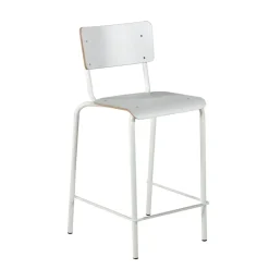 Collège Tabouret snack vintage avec dossier en bois et métal