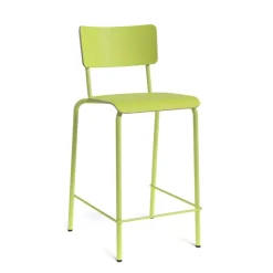 Collège Tabouret snack vintage avec dossier en bois et métal