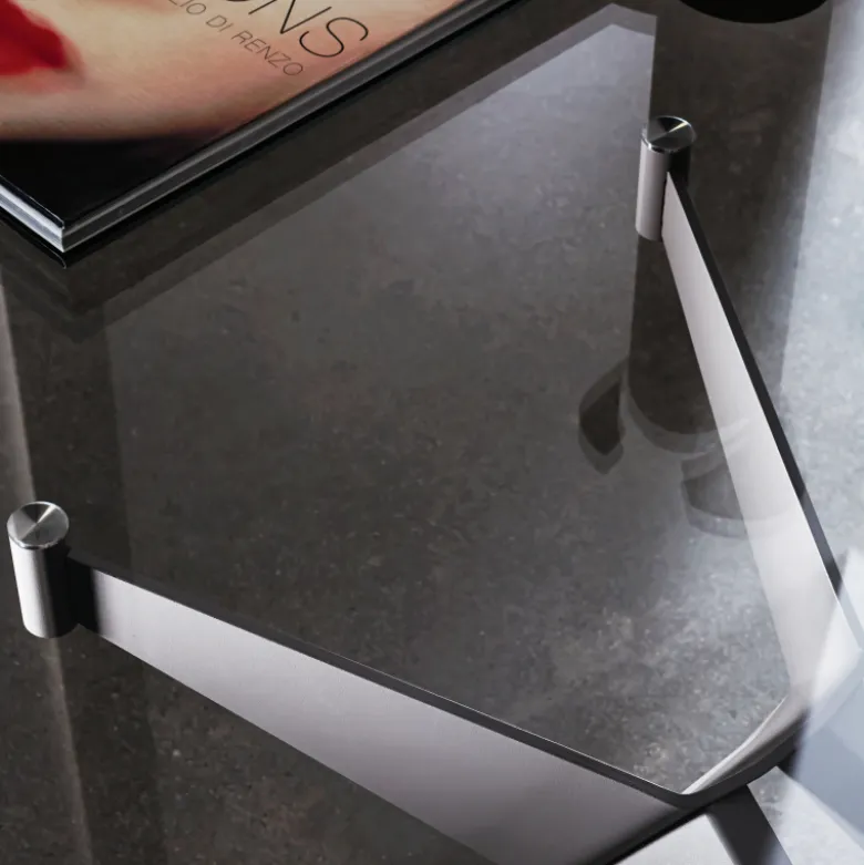 Cross Sovet® Table de salle à manger design en verre et métal