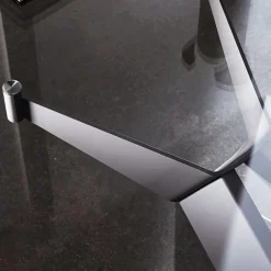 Cross Sovet® Table de salle à manger design en verre et métal