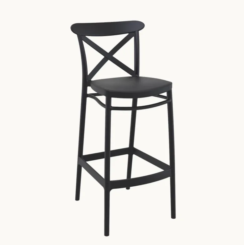 Cross Tabouret de bar moderne avec dossier en polypropylène