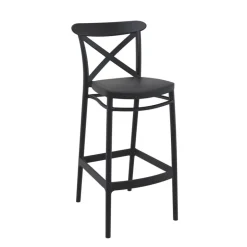 Cross Tabouret de bar moderne avec dossier en polypropylène