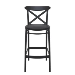 Cross Tabouret de bar moderne avec dossier en polypropylène
