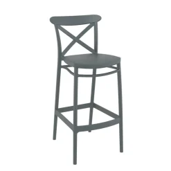 Cross Tabouret de bar moderne avec dossier en polypropylène