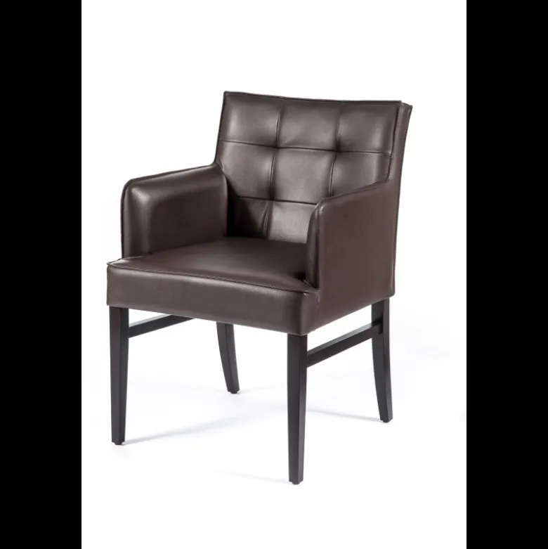 Diem 4 Fauteuil matelassé en synthétique et bois