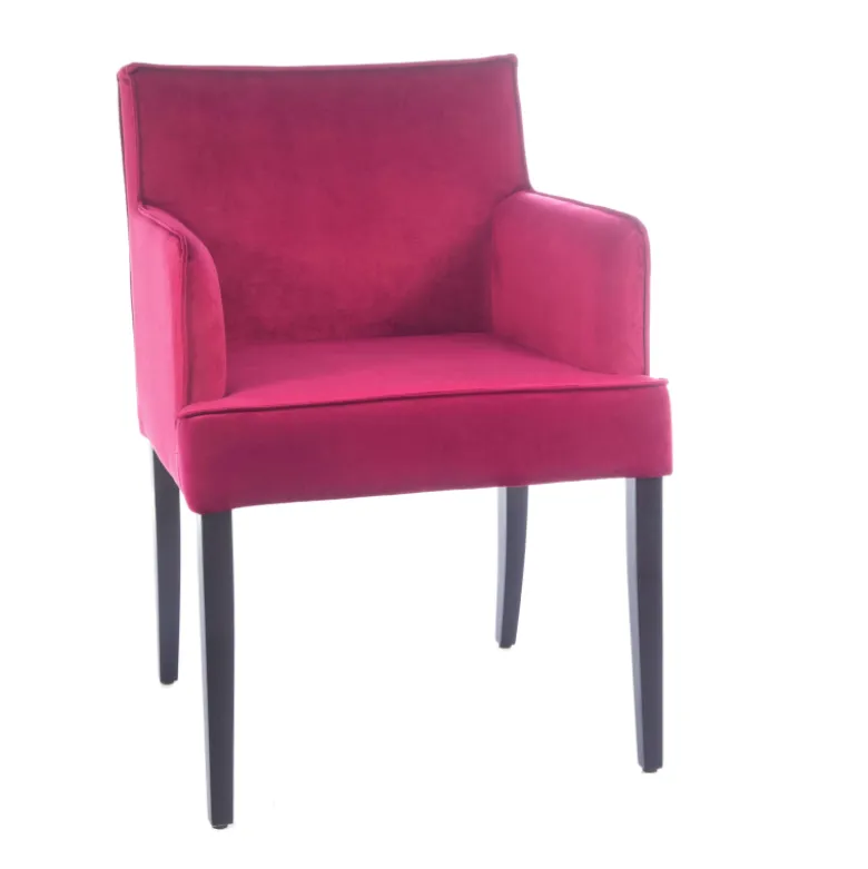 Diem Fauteuil contemporain rembourré en tissu et pieds en bois