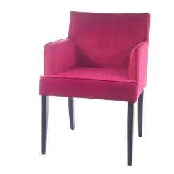 Diem Fauteuil contemporain rembourré en tissu et pieds en bois