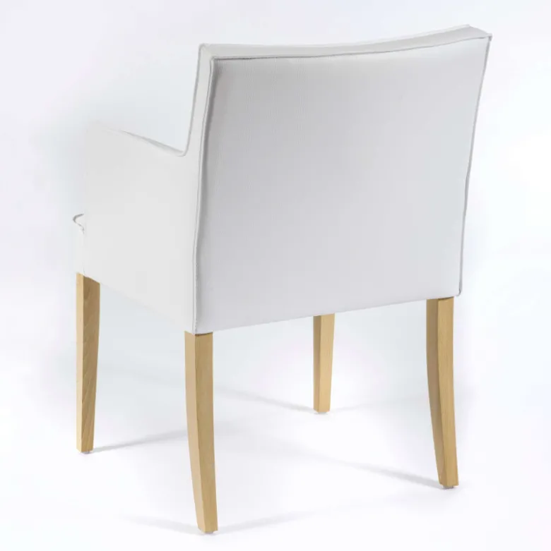 Diem Fauteuil contemporain rembourré en synthétique pieds en bois