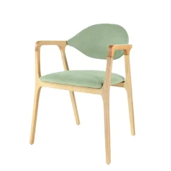 Eden Fauteuil design en bois massif et tissu