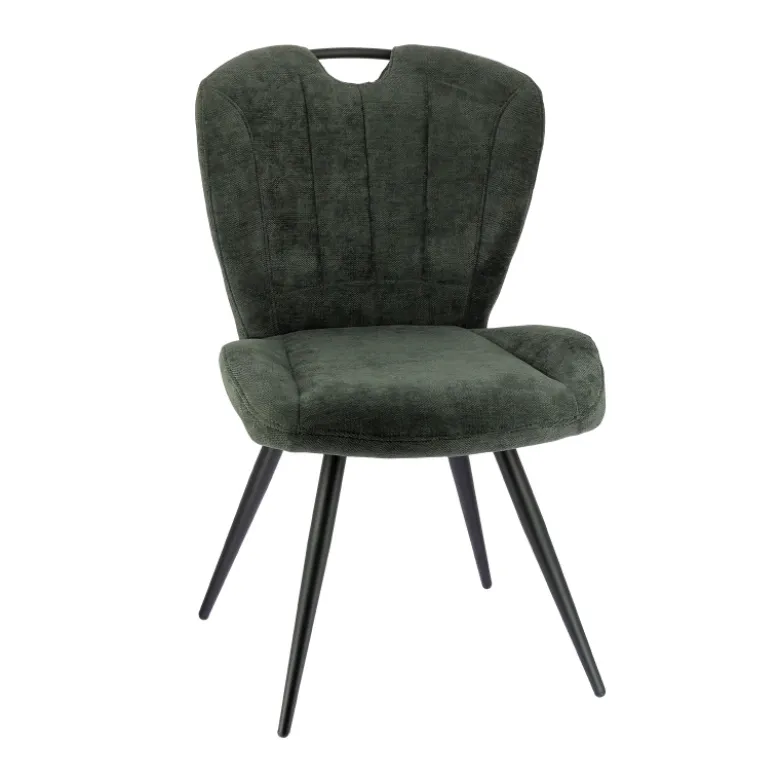 EliseChaise rembourrée pivotante en tissu avec poignée
