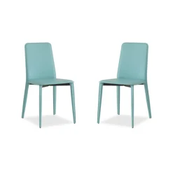 Ely 2 Chaise de salle à manger en croûte de cuir avec pieds gainés