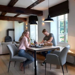 Enora Mobitec® Fauteuil cocooning en tissu et pieds en métal