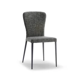 Francine Chaise moderne en tissu avec pieds en métal