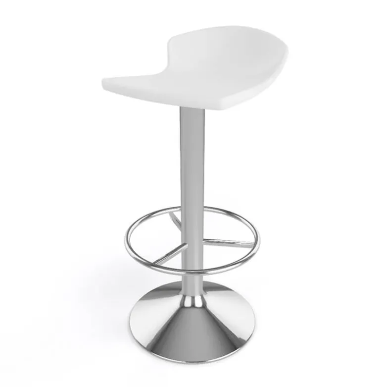 Free Tabouret bar pivotant italien en technopolymère et métal chromé